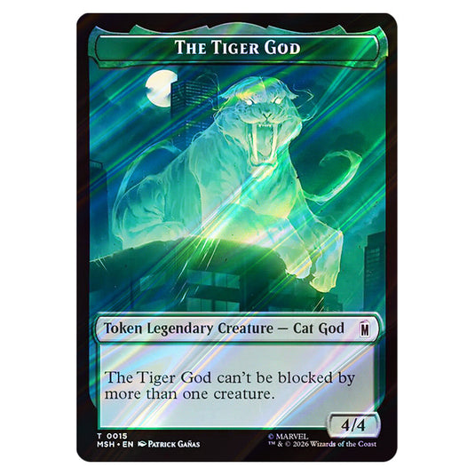 The Tiger God 0015 card from the Magic The Gathering set Marvel Super Heroes Tokens