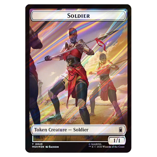 Soldier 0023 card from the Magic The Gathering set Marvel Super Heroes Tokens