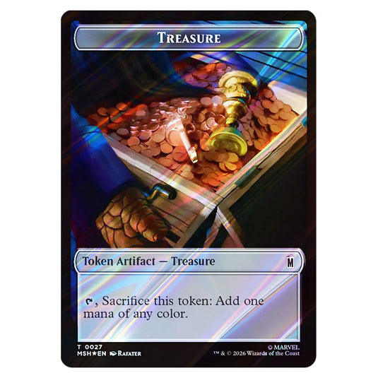 Treasure 0027 card from the Magic The Gathering set Marvel Super Heroes Tokens