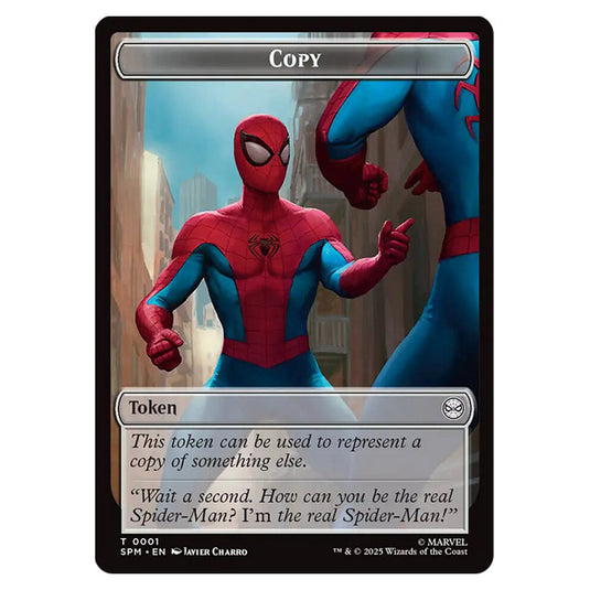 Copy 0001 card from the Magic The Gathering set Marvel's Spider-Man Tokens