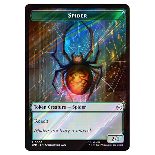 Spider 0003 card from the Magic The Gathering set Marvel's Spider-Man Tokens