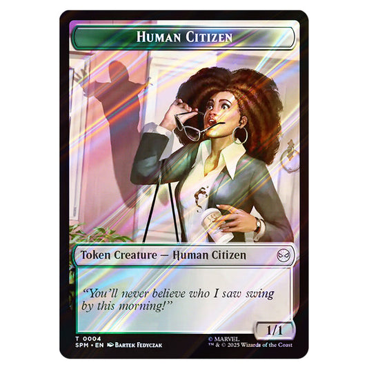 Human Citizen 0004 card from the Magic The Gathering set Marvel's Spider-Man Tokens