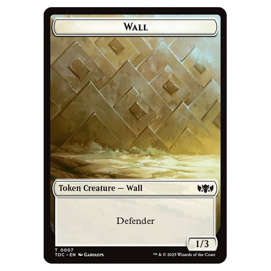 Wall 0007 card from the Magic The Gathering set Tarkir: Dragonstorm Commander Tokens
