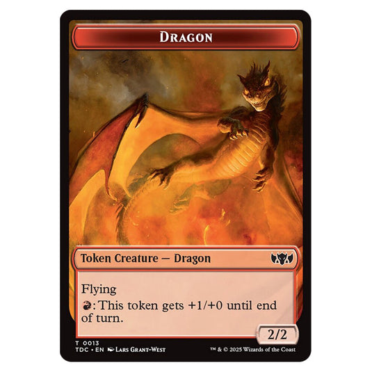 Dragon 0013 card from the Magic The Gathering set Tarkir: Dragonstorm Commander Tokens