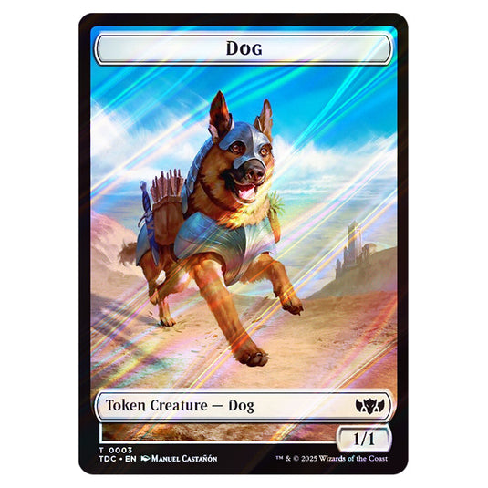 Dog 0003 card from the Magic The Gathering set Tarkir: Dragonstorm Commander Tokens