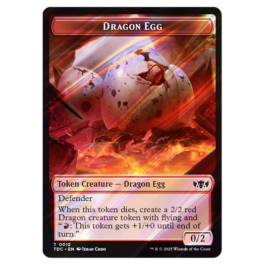Dragon Egg 0012 card from the Magic The Gathering set Tarkir: Dragonstorm Commander Tokens