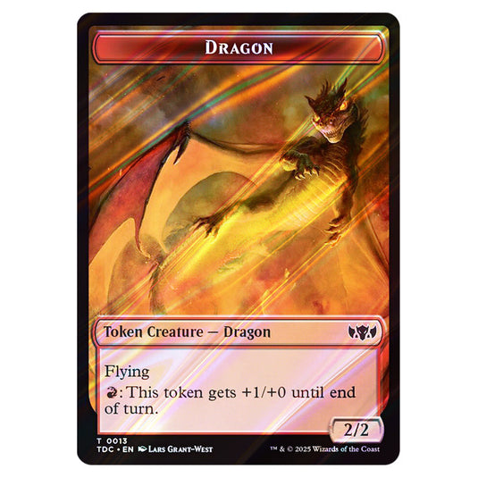 Dragon 0013 card from the Magic The Gathering set Tarkir: Dragonstorm Commander Tokens