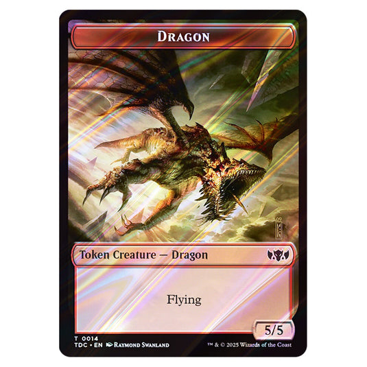 Dragon 0014 card from the Magic The Gathering set Tarkir: Dragonstorm Commander Tokens
