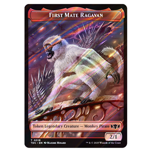 First Mate Ragavan 0018 card from the Magic The Gathering set Tarkir: Dragonstorm Commander Tokens