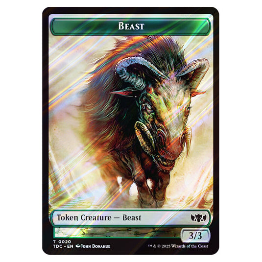 Beast 0020 card from the Magic The Gathering set Tarkir: Dragonstorm Commander Tokens