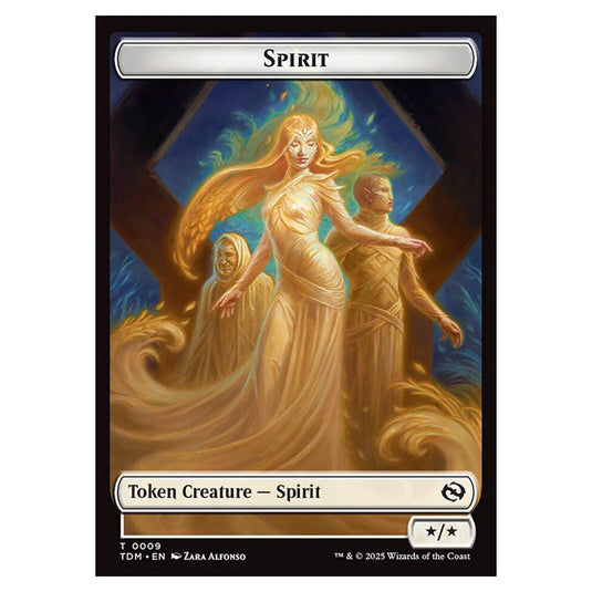 Spirit 0009 card from the Magic The Gathering set Tarkir: Dragonstorm Tokens