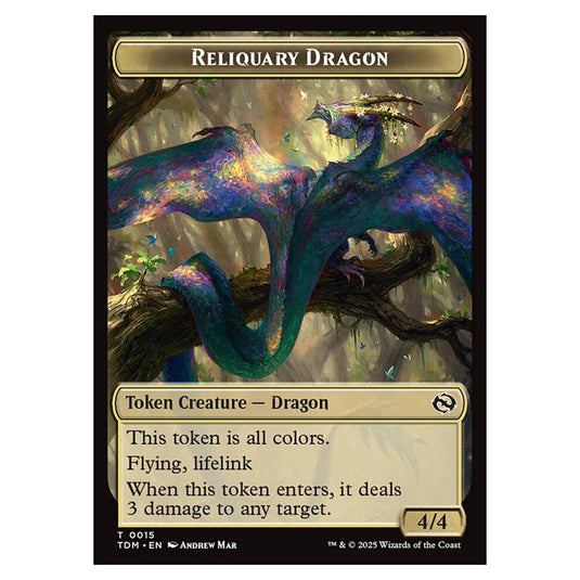 Reliquary Dragon 0015 card from the Magic The Gathering set Tarkir: Dragonstorm Tokens
