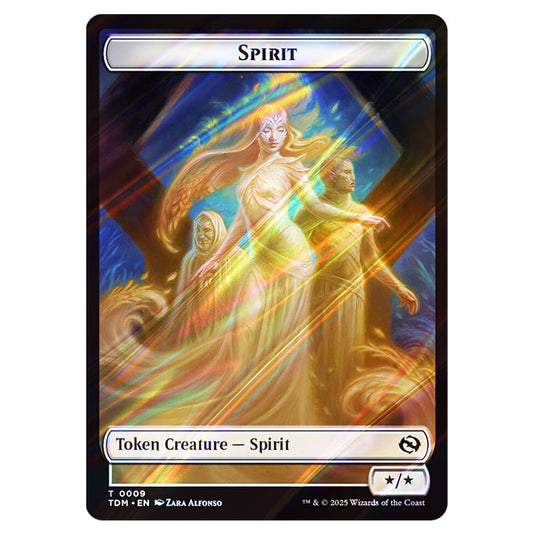 Spirit 0009 card from the Magic The Gathering set Tarkir: Dragonstorm Tokens