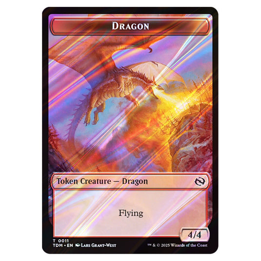 Dragon 0011 card from the Magic The Gathering set Tarkir: Dragonstorm Tokens