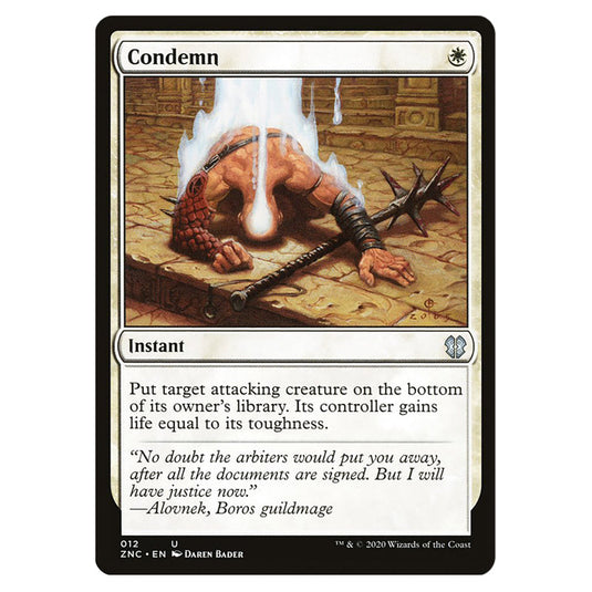 Condemn 012 card from the Magic The Gathering set Zendikar Rising Commander