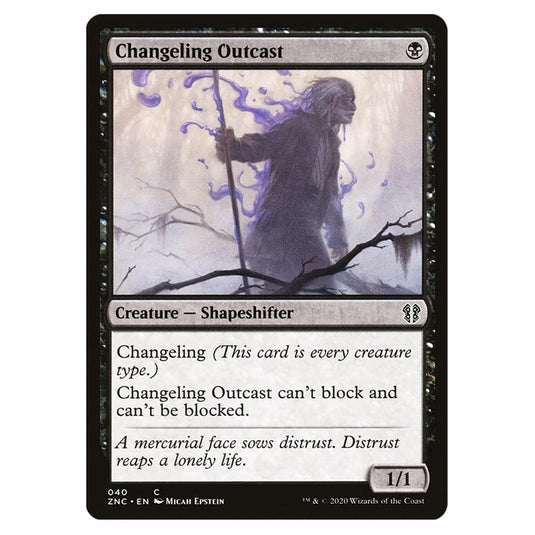 Changeling Outcast 040 card from the Magic The Gathering set Zendikar Rising Commander