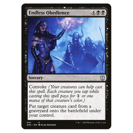 Endless Obedience 041 card from the Magic The Gathering set Zendikar Rising Commander