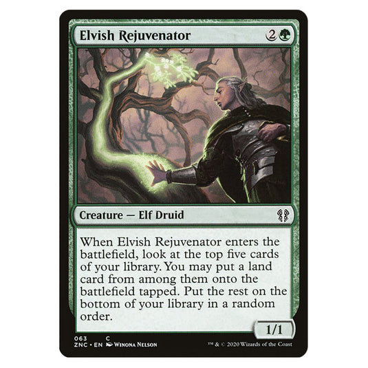 Elvish Rejuvenator 063 card from the Magic The Gathering set Zendikar Rising Commander