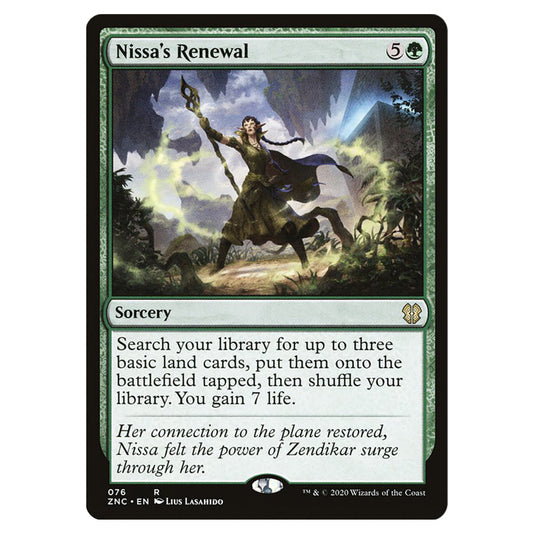 Nissa's Renewal 076 card from the Magic The Gathering set Zendikar Rising Commander