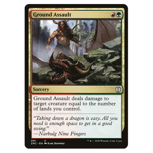 Ground Assault 091 card from the Magic The Gathering set Zendikar Rising Commander
