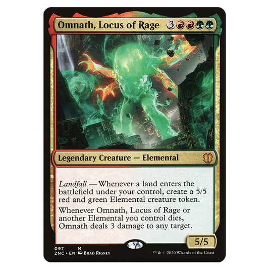 Omnath, Locus of Rage 097 card from the Magic The Gathering set Zendikar Rising Commander