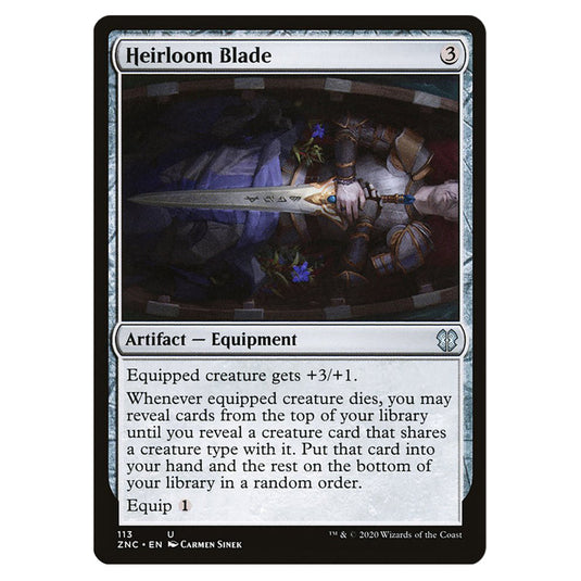Heirloom Blade 113 card from the Magic The Gathering set Zendikar Rising Commander