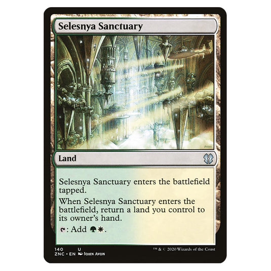 Selesnya Sanctuary 140 card from the Magic The Gathering set Zendikar Rising Commander