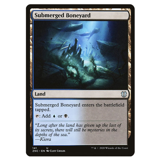 Submerged Boneyard 141 card from the Magic The Gathering set Zendikar Rising Commander