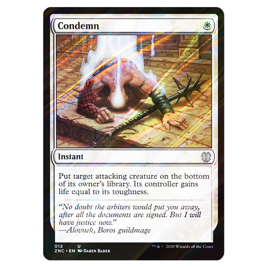 Condemn 012 card from the Magic The Gathering set Zendikar Rising Commander