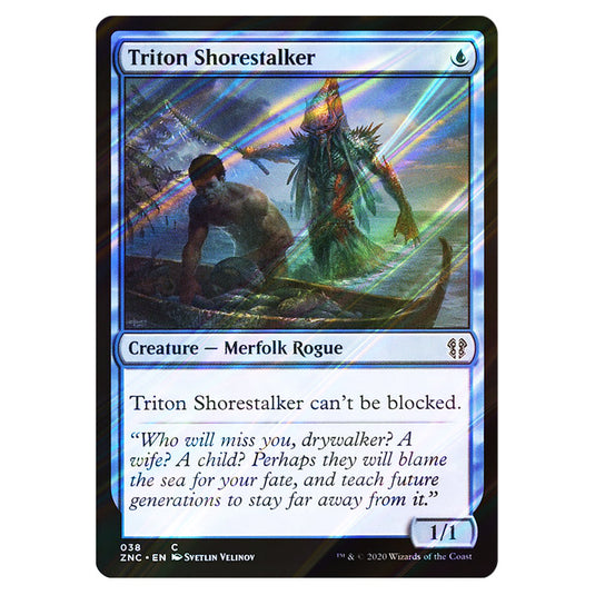 Triton Shorestalker 038 card from the Magic The Gathering set Zendikar Rising Commander