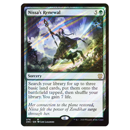 Nissa's Renewal 076 card from the Magic The Gathering set Zendikar Rising Commander