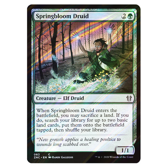 Springbloom Druid 083 card from the Magic The Gathering set Zendikar Rising Commander