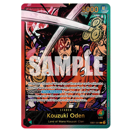 Kouzuki Oden EB01-001(EB02) card from the One Piece set Anime 25th Collection