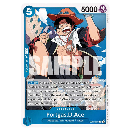 Portgas.D.Ace EB02-028 card from the One Piece set Anime 25th Collection