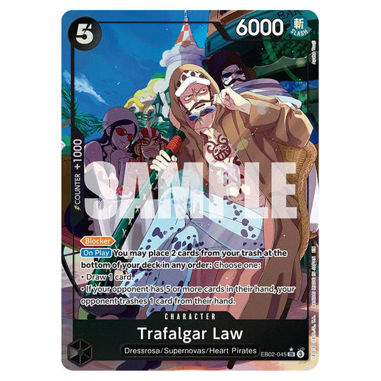 Trafalgar Law EB02-045a card from the One Piece set Anime 25th Collection