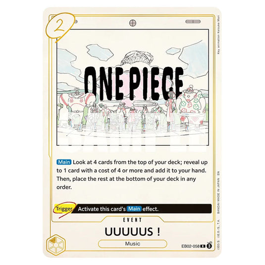 UUUUUS! EB02-058 card from the One Piece set Anime 25th Collection
