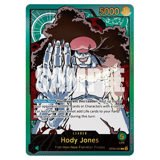 Hody Jones OP06-020(EB02) card from the One Piece set Anime 25th Collection