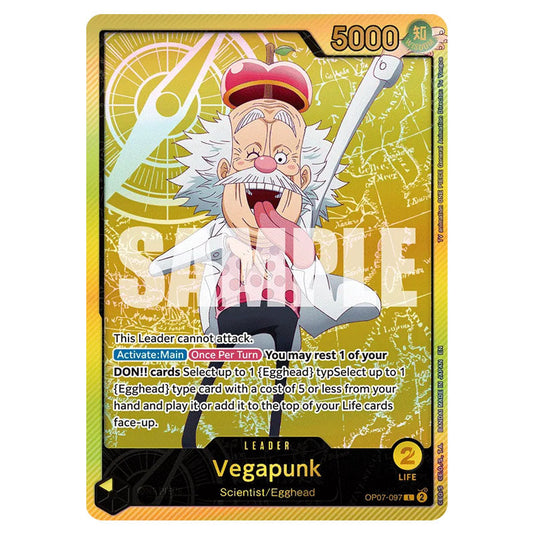 Vegapunk OP07-097(EB02) card from the One Piece set Anime 25th Collection