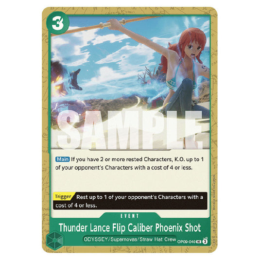 Thunder Lance Flip Caliber Phoenix Shot OP09-040 card from the One Piece set Emperors In The New World
