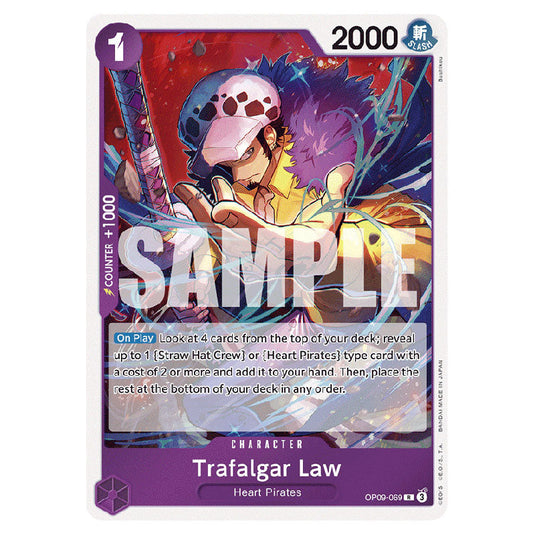 Trafalgar Law OP09-069 card from the One Piece set Emperors In The New World