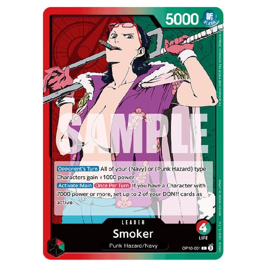 Smoker OP10-001 card from the One Piece set Royal Blood