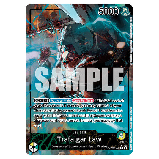 Trafalgar Law OP10-022a card from the One Piece set Royal Blood