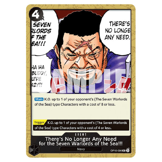 There’s No Longer Any Need for the Seven Warlords of the Sea!!! OP10-096 card from the One Piece set Royal Blood
