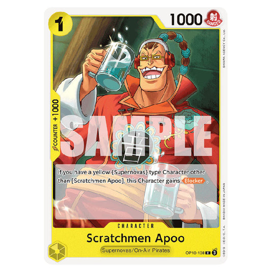 Scratchmen Apoo OP10-108 card from the One Piece set Royal Blood