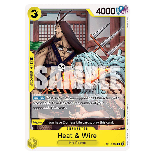 Heat & Wire OP10-110 card from the One Piece set Royal Blood