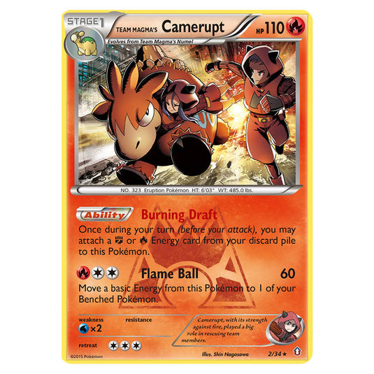 Team Magma's Camerupt 02 card from the Pokemon set Double Crisis