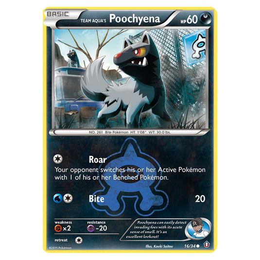 Team Aqua's Poochyena 16 card from the Pokemon set Double Crisis