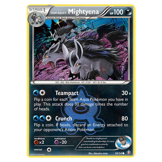 Team Aqua's Mightyena 18 card from the Pokemon set Double Crisis
