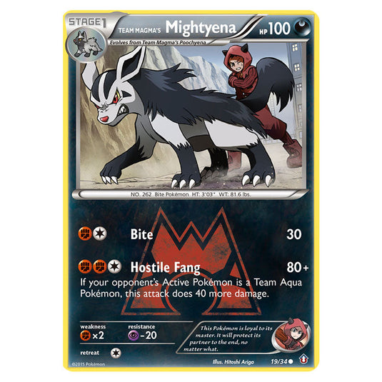 Team Magma's Mightyena 19 card from the Pokemon set Double Crisis