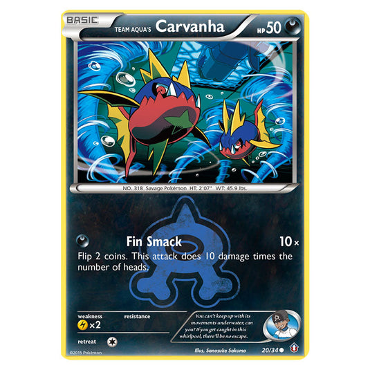 Team Aqua's Carvanha 20 card from the Pokemon set Double Crisis